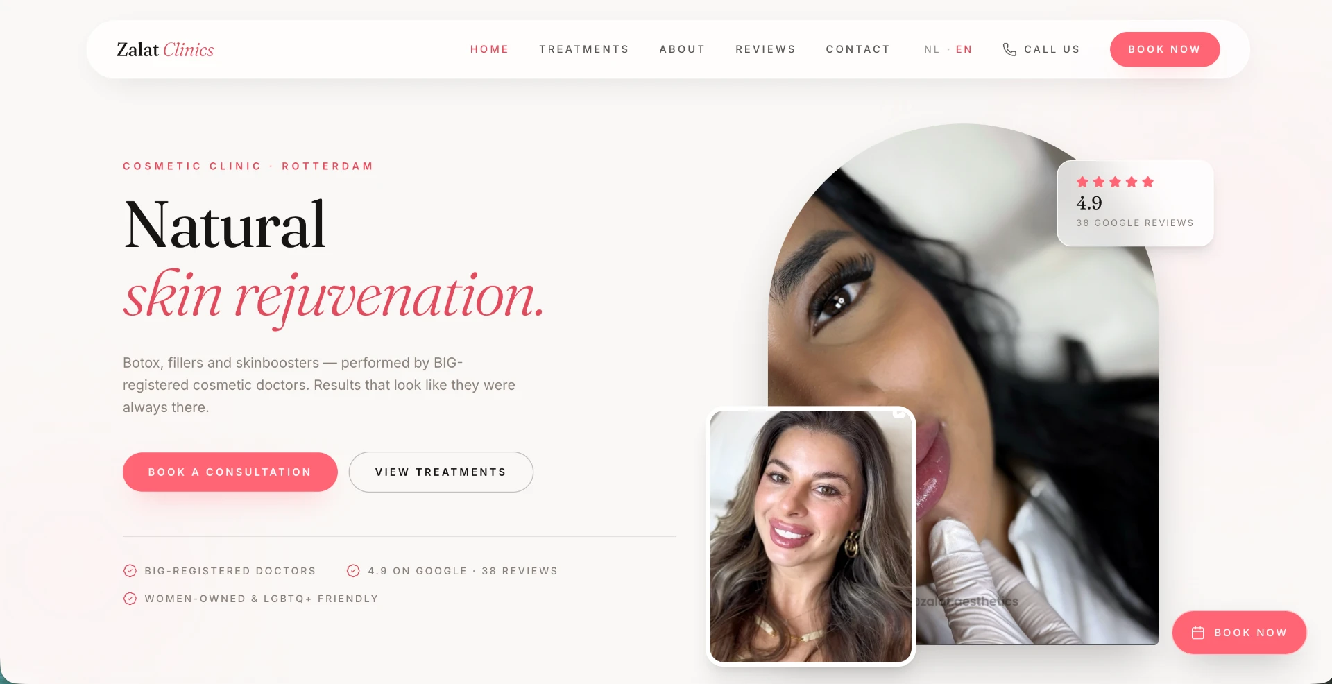 Zalat Clinics website homepage