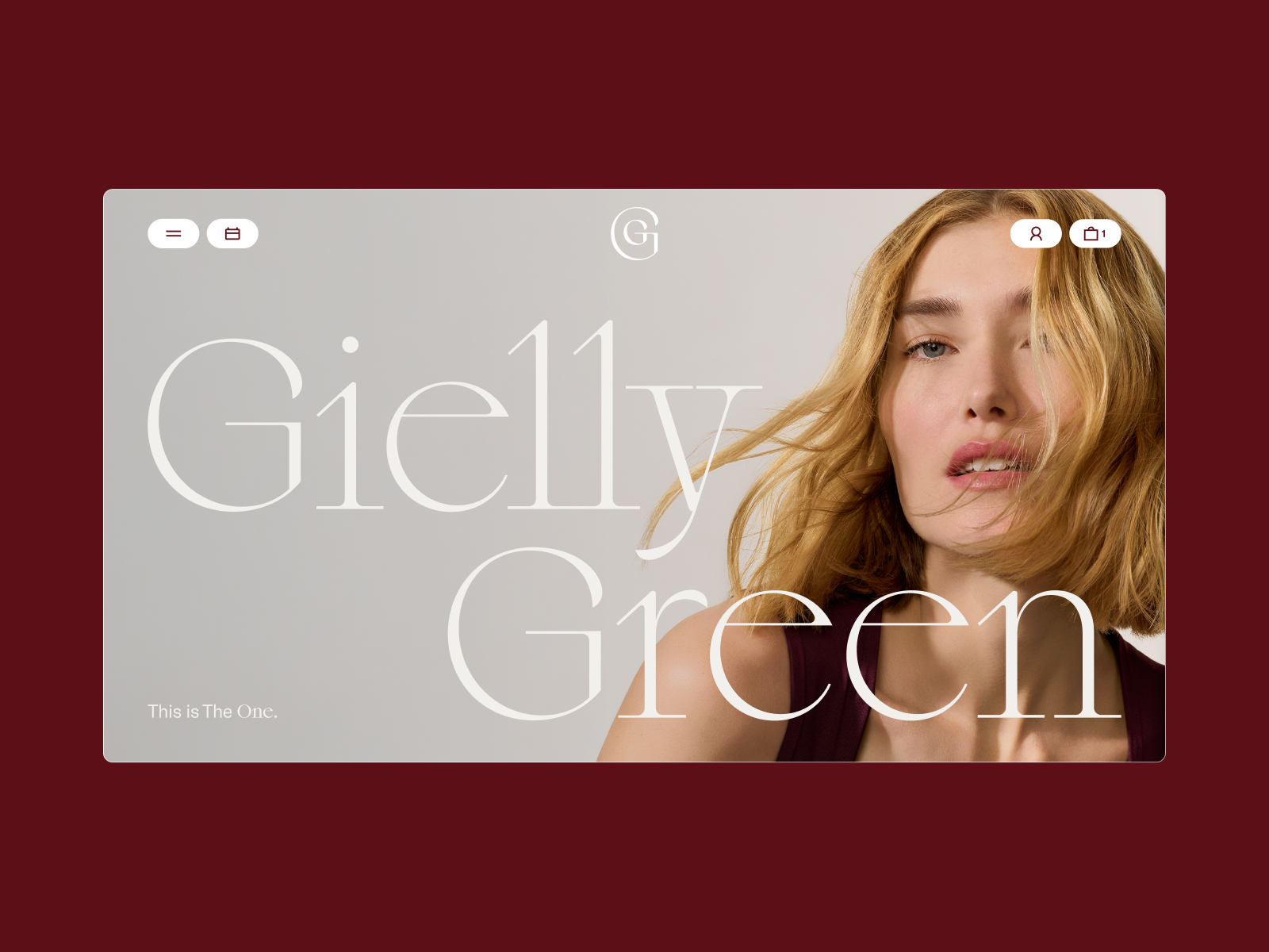 Editorial beauty brand website with a full-bleed portrait hero